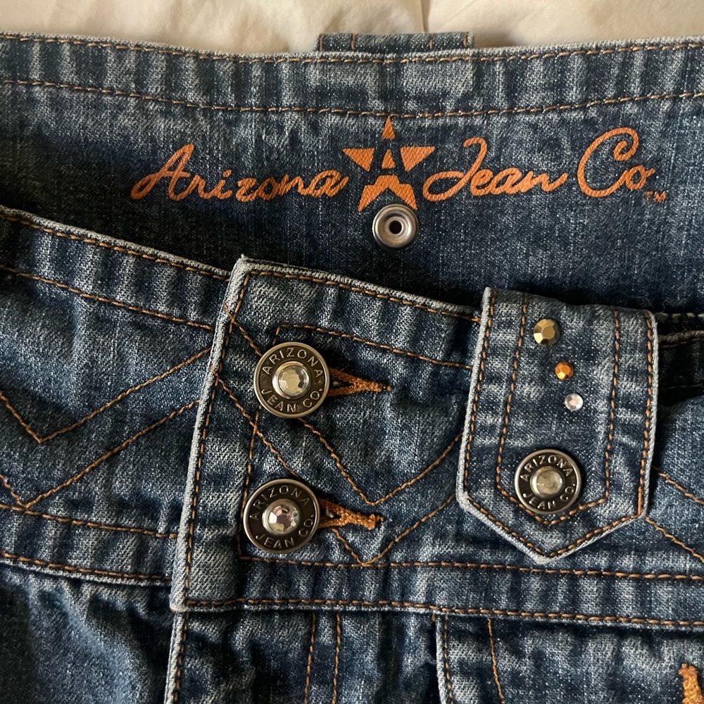 Denim Mini Skirt with Button Front & Pocket Studs - Picture 2 of 4